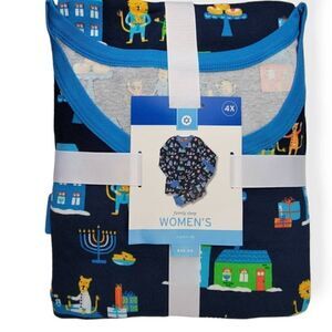 Target women's  Blue Hanukkah Pajama Set 4X